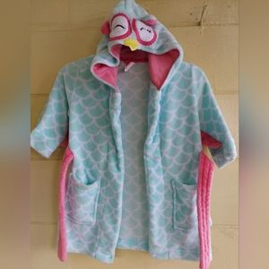 Cat & Jack Girl's Hooded Owl Bathrobe 2T/3T